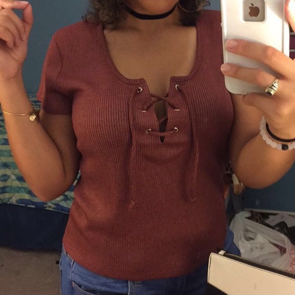 Lace up Top - Picture 1 of 3